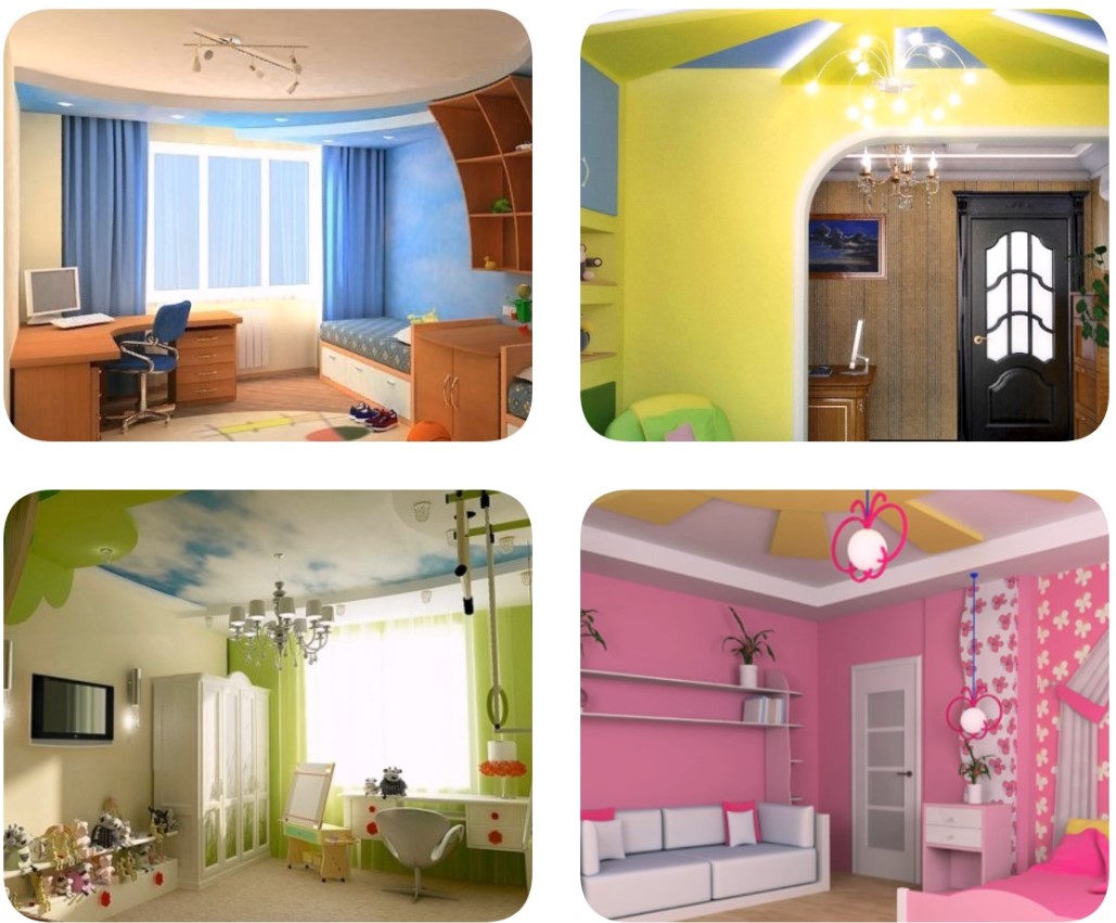 Дизайн потолка в детской комнате: Самые яркие идеи