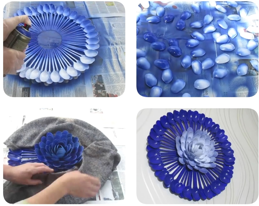Вторая жизнь пластиковой ложки: Обрамляем зеркало, делаем лампу, создаём заколку в форме розы